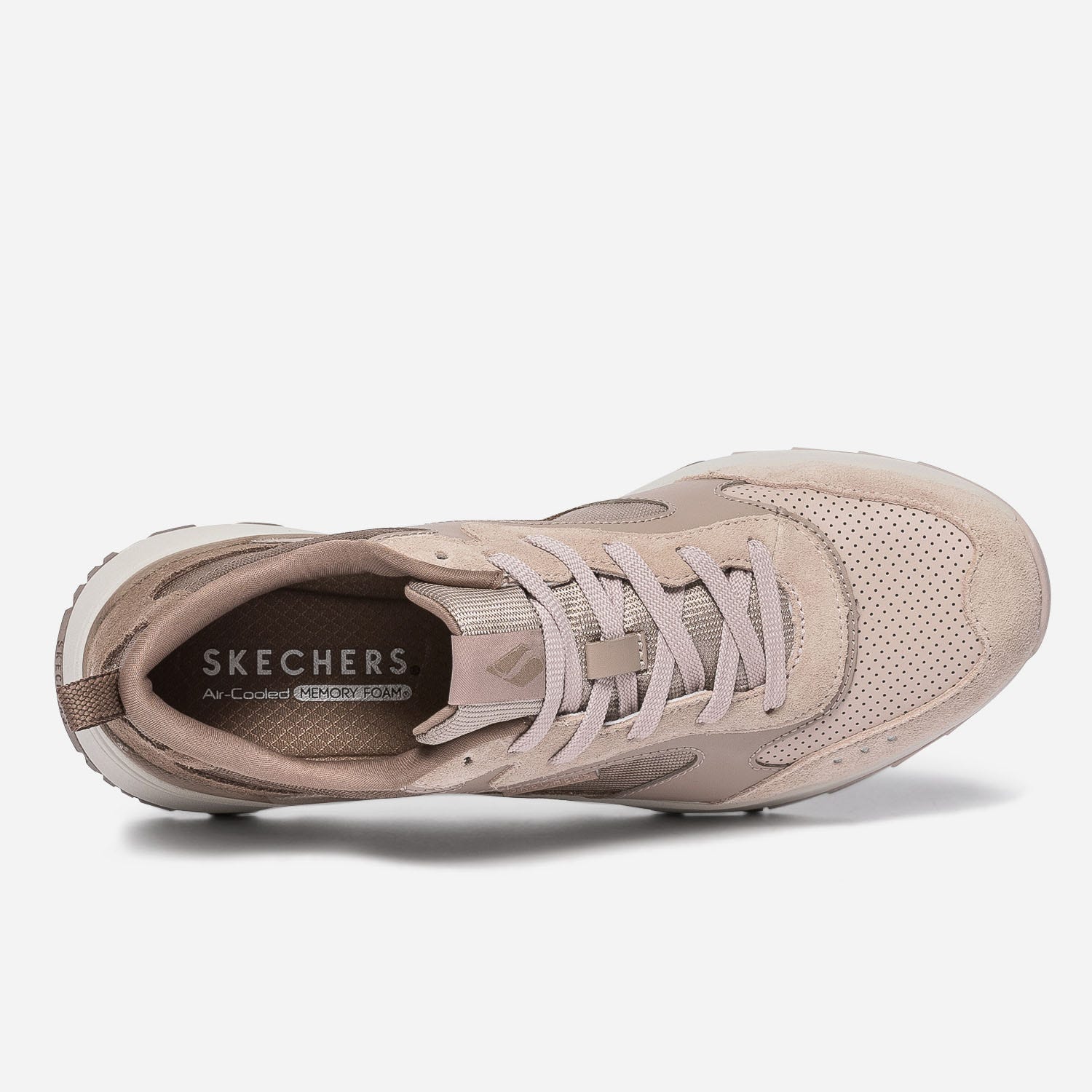 Tennis SKECHERS beige bi matière