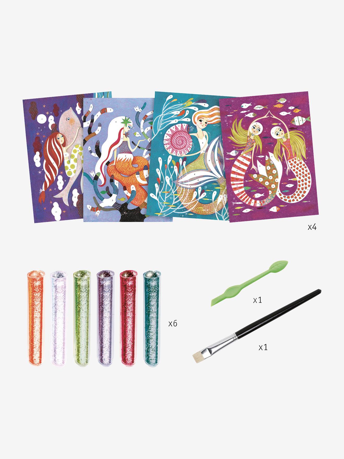 Djeco Kreativ-Set mit Glitzersand MEERJUNGFRAUEN DJECO - mehrfarbig