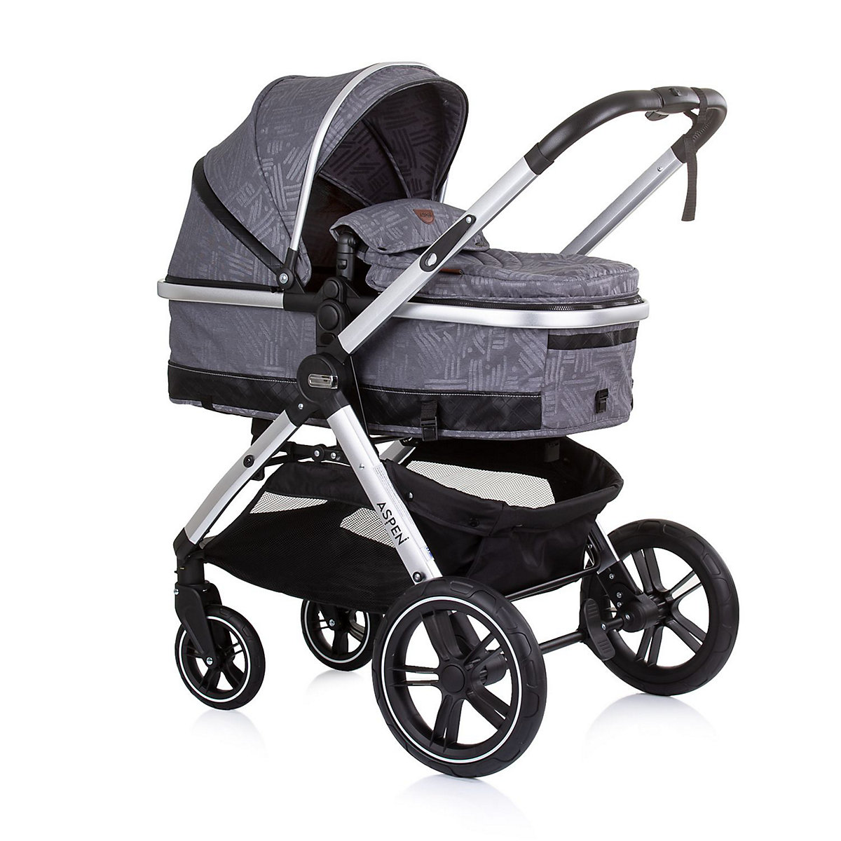 Kinderwagen 2 in 1 Aspen Wickeltasche Moskitonetz Schwenkräder Korb Kombikinderwagen