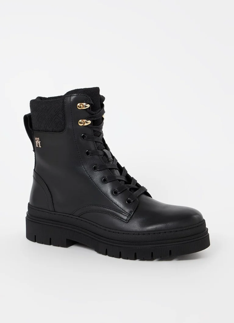 Ghete din piele cu șireturi Tommy Hilfiger