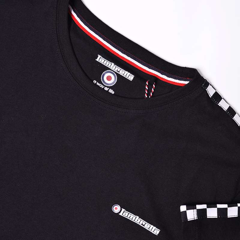 Lambretta Two Tone Panel Herren T-Shirt SS9101-BLK