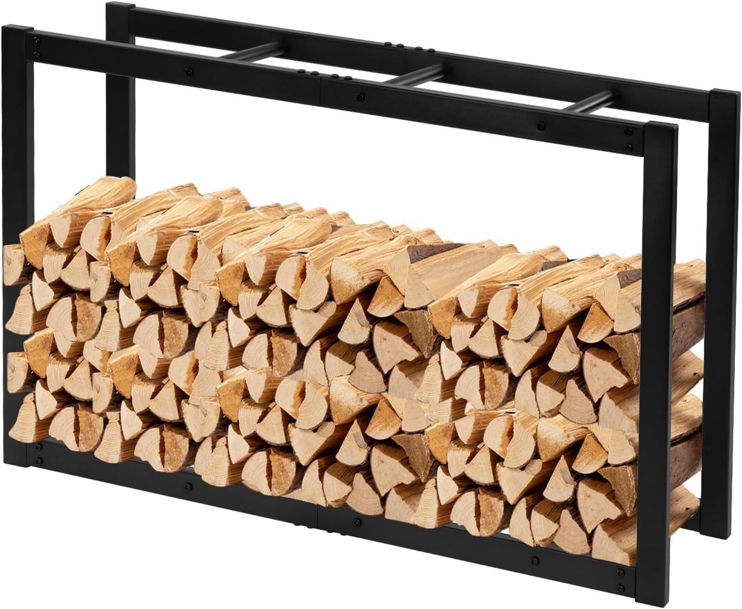 EUGAD Kaminholzregal, BxTxH:60x25x100 cm, (1-St), Innen Außen aus Metall für Kaminholz