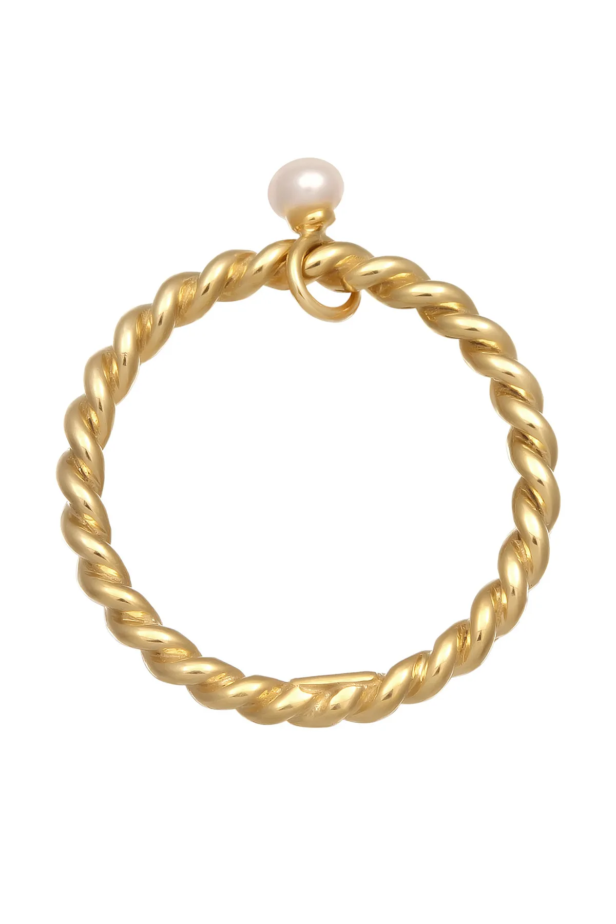 ELLI  Ring Bandring Kordel Twist Süßwasserperle 925 Silber