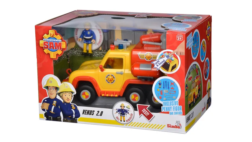 Simba - Feuerwehrmann Sam - Sam Feuerwehrauto Venus 2.0 mit Figur