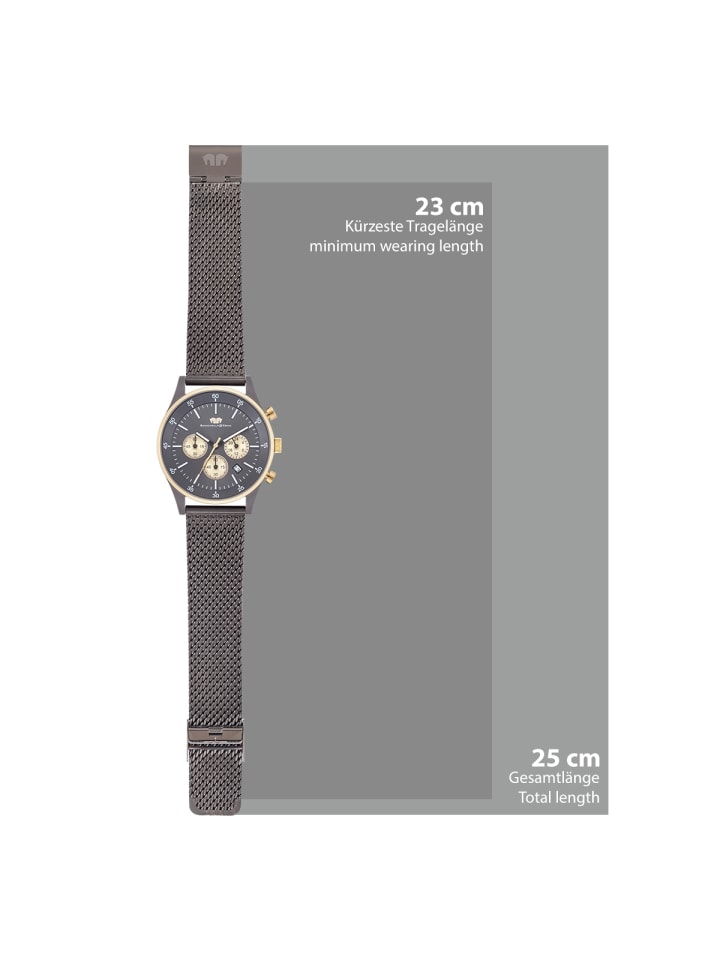 Rhodenwald & Söhne Herren Chronograph gelbgold Edelstahl anthrazit in anthrazit günstig kaufen 23 cm