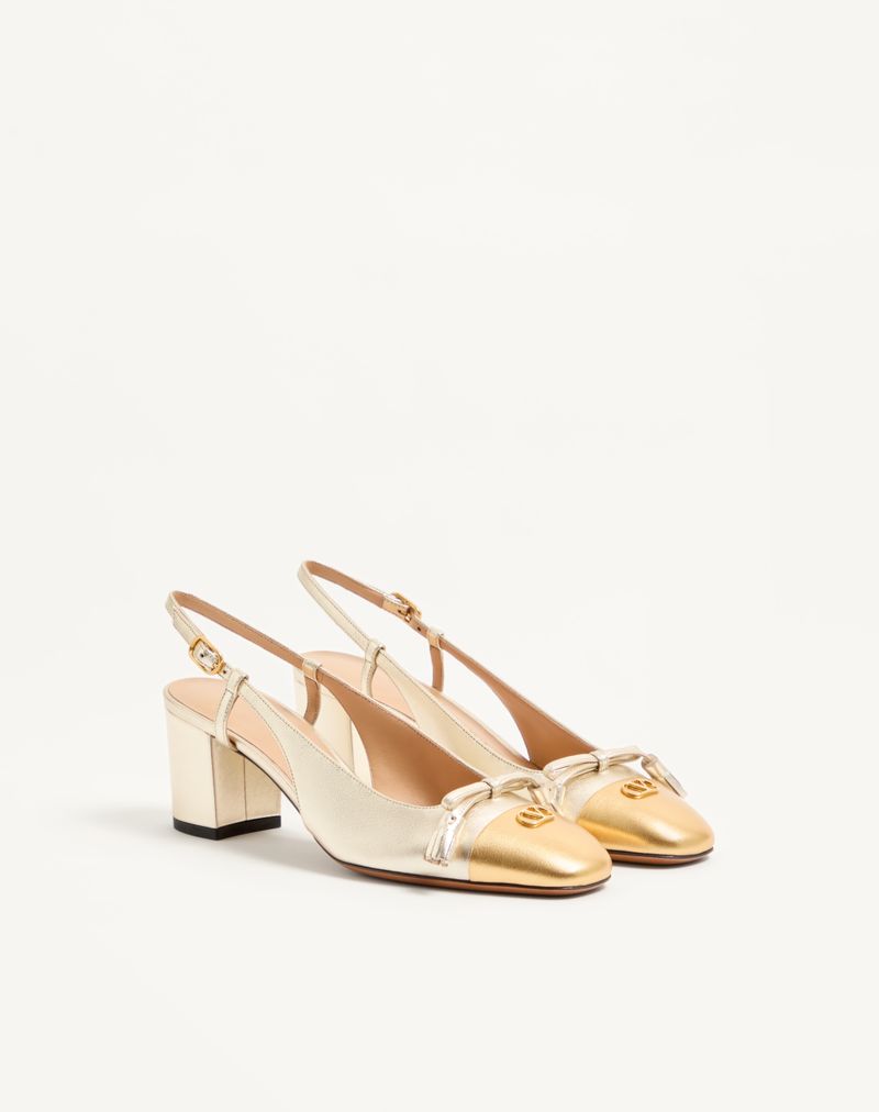 Valet Du Roi slingback pump in 60mm gelamineerd nappaleer