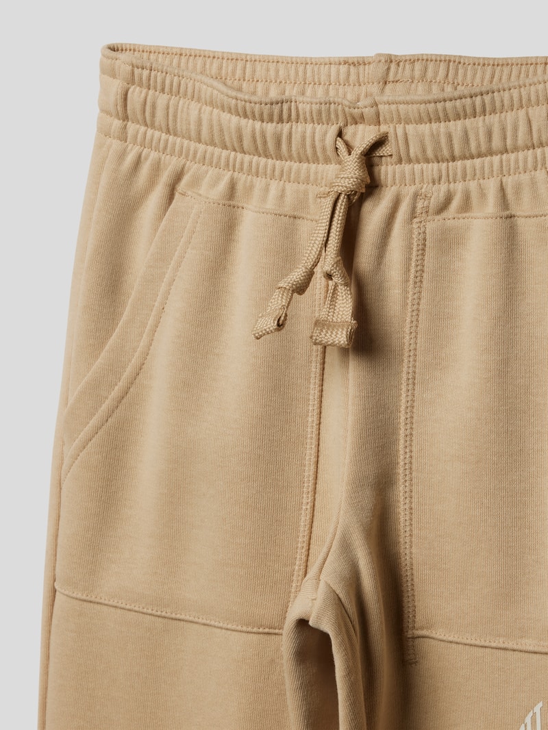 Sweatpants mit Logo-Print Modell 'Rochester' in camel