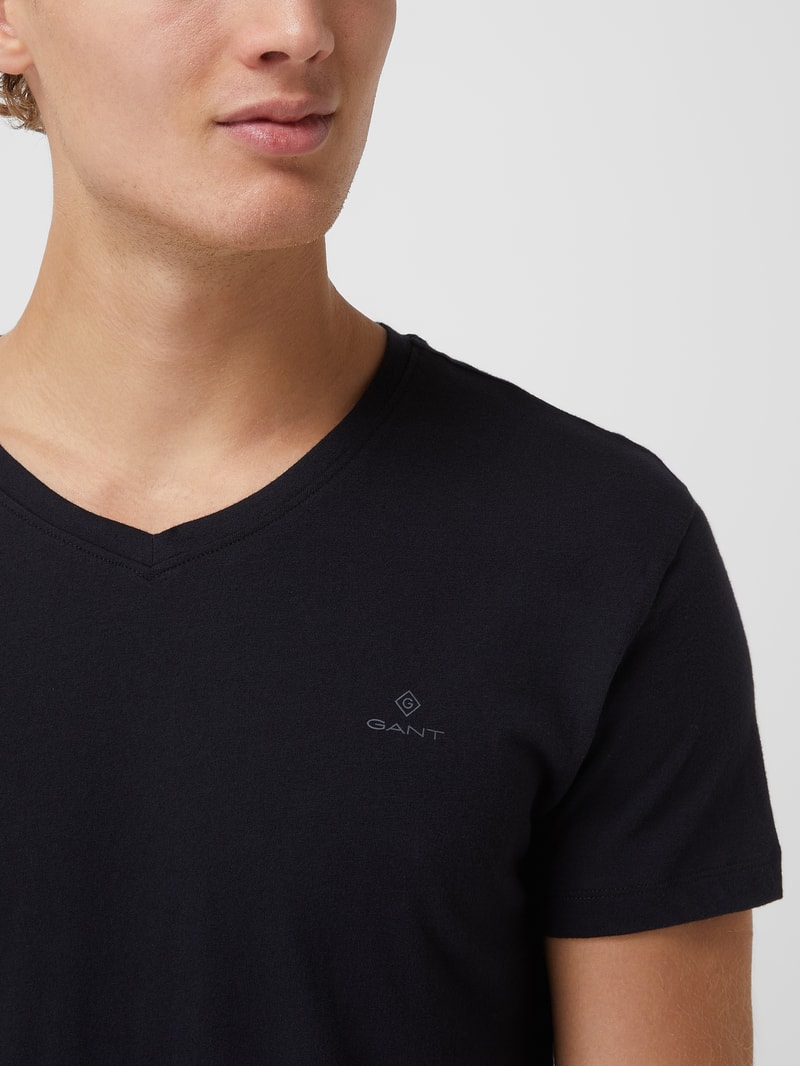 T-Shirt aus Baumwolle im 2er-Pack in schwarz