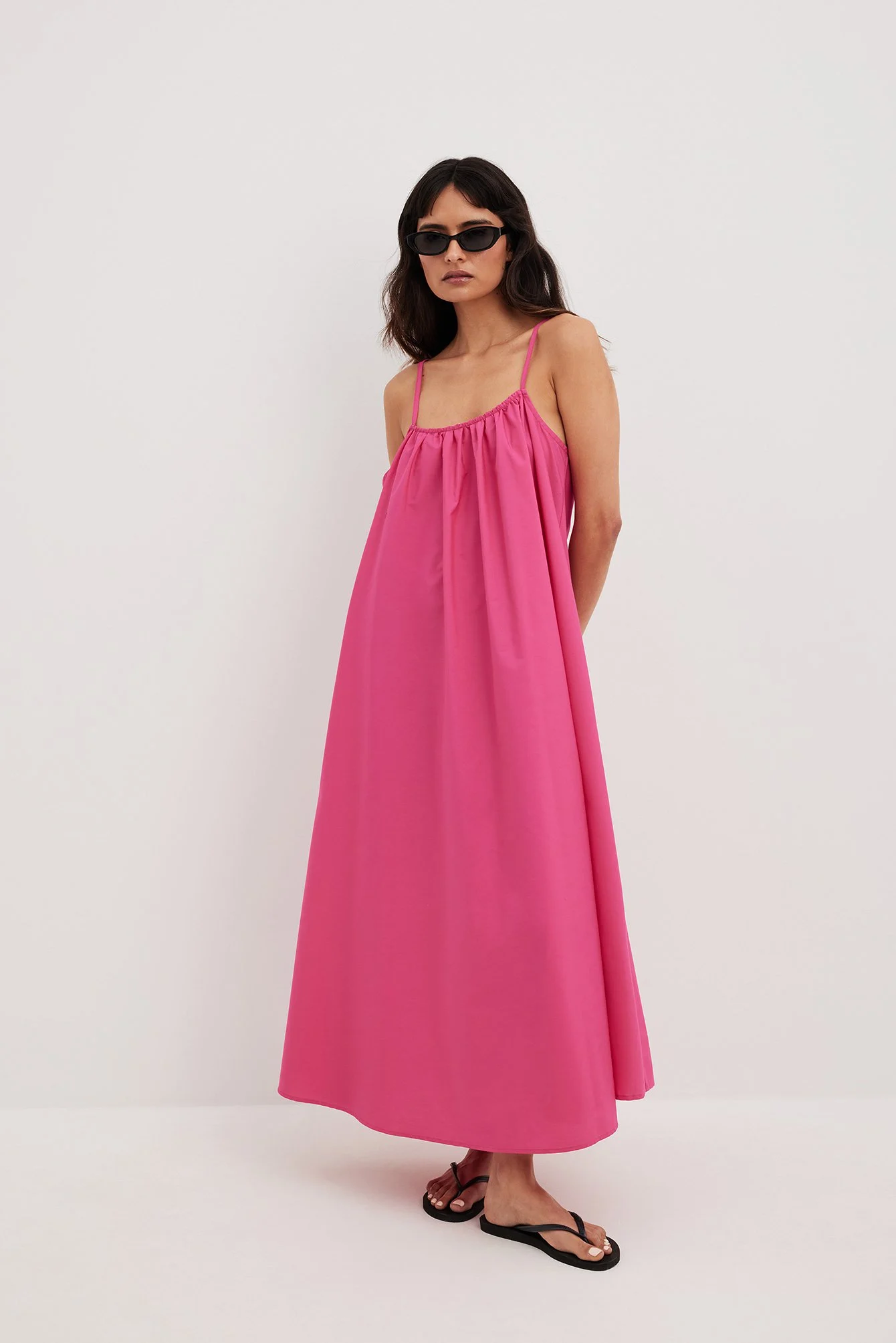 Fließendes Midikleid aus Baumwolle