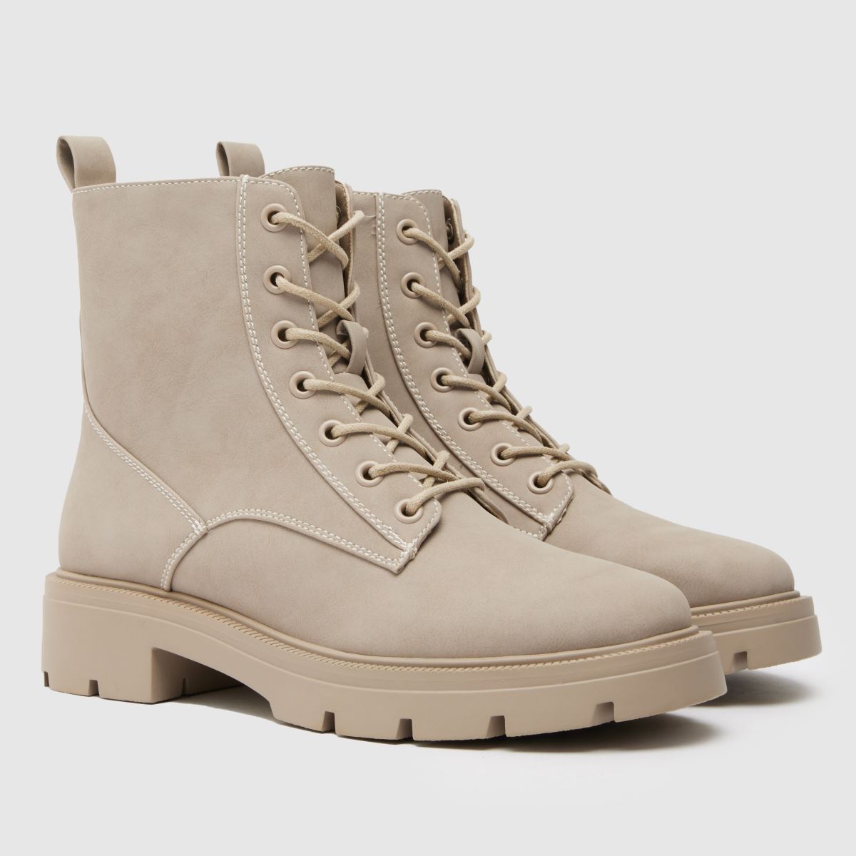 Schuh Andria – Taupefärgade snörstövlar