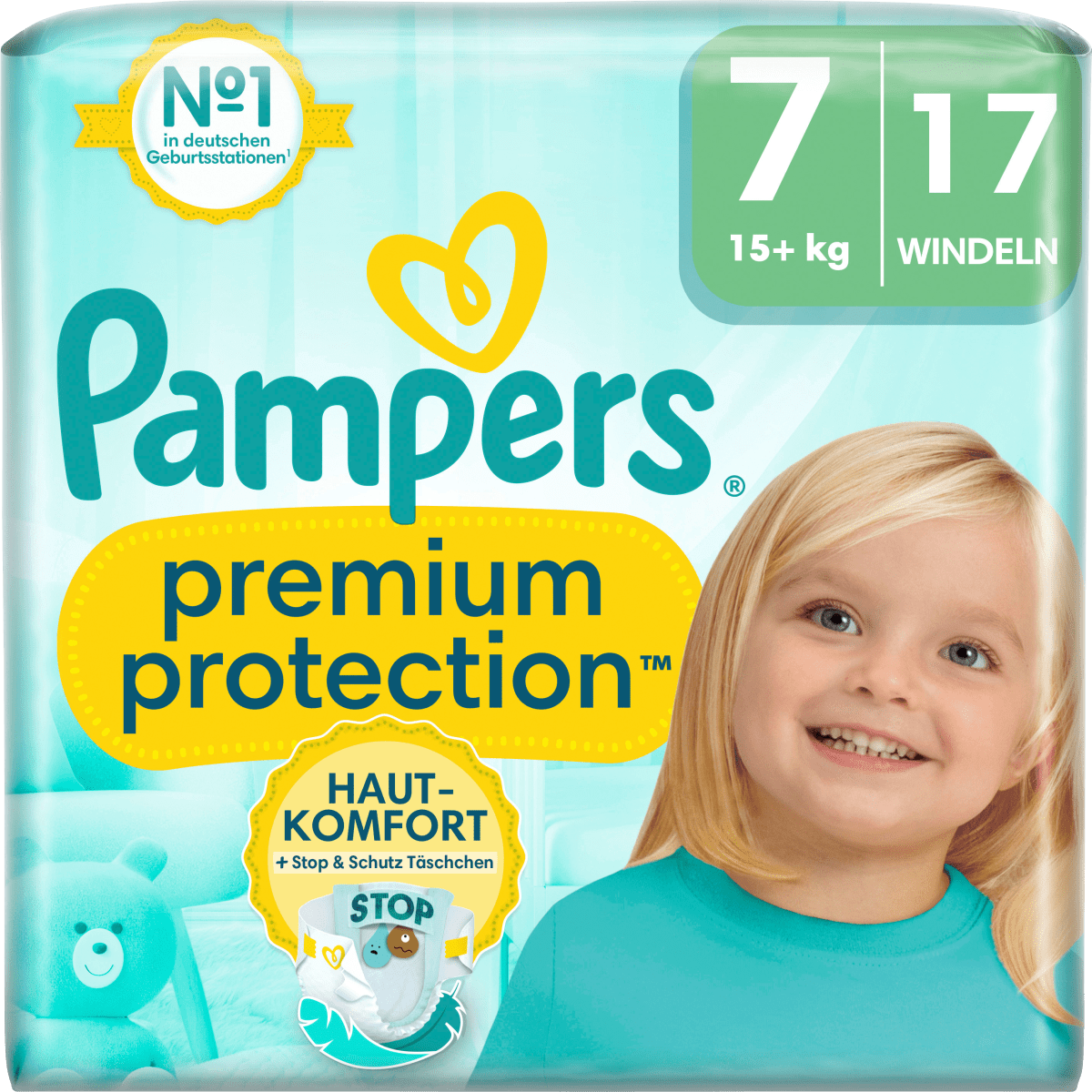 Windeln Premium Protection Gr.7 Extra Large (15+kg), Single Pack, 17 St