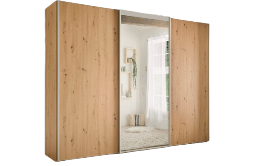 Staud Schwebetürenschrank Sinfonie Plus Eiche Alu