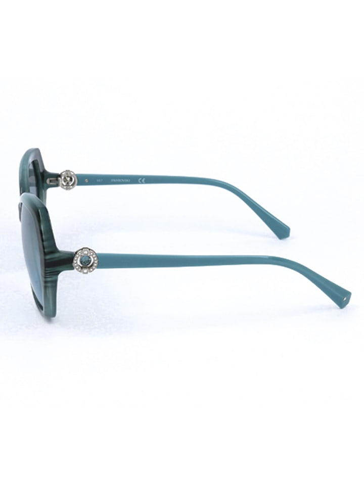 Swarovski Damen-Sonnenbrille in Grün/ Türkis günstig kaufen 55