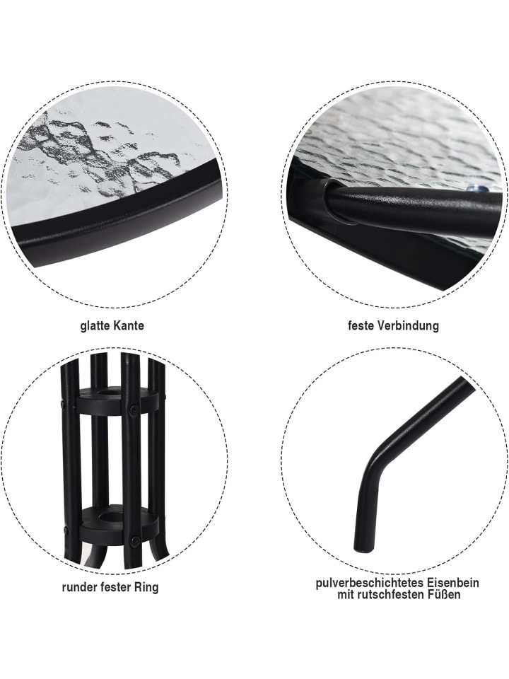 COSTWAY Gartentisch 70cm in Schwarz günstig kaufen onesize