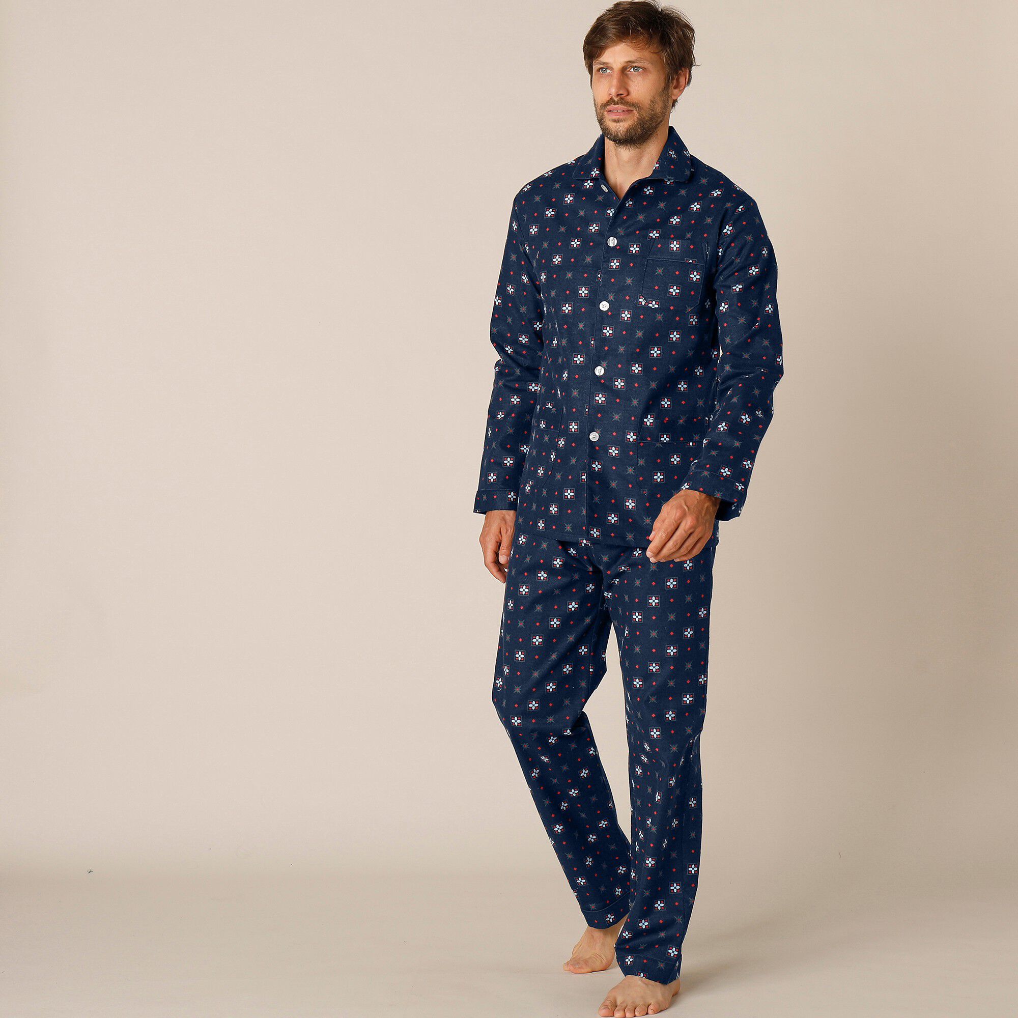 Pyjama boutonné imprimé flanelle