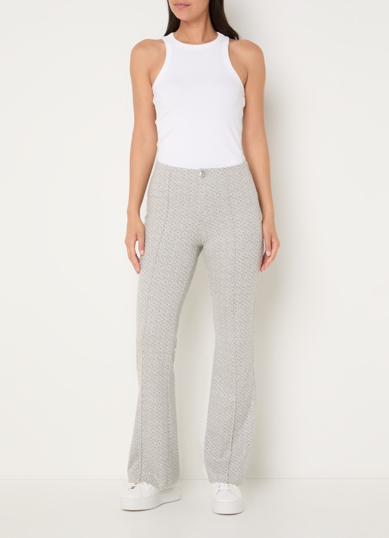 Rosner Alisa mid-waist flared fit trousers with graphic print