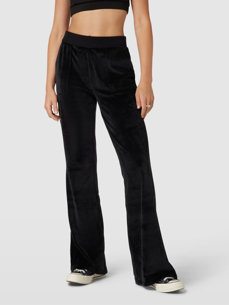 Sweatpants in Samt-Optik Modell 'VELVET' in schwarz