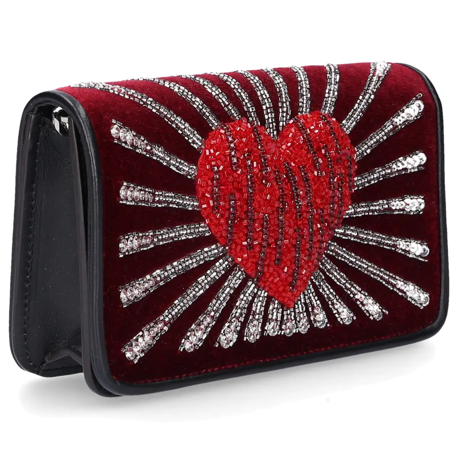 Les Petit Joueurs - Handtasche GINNY Samt - rot