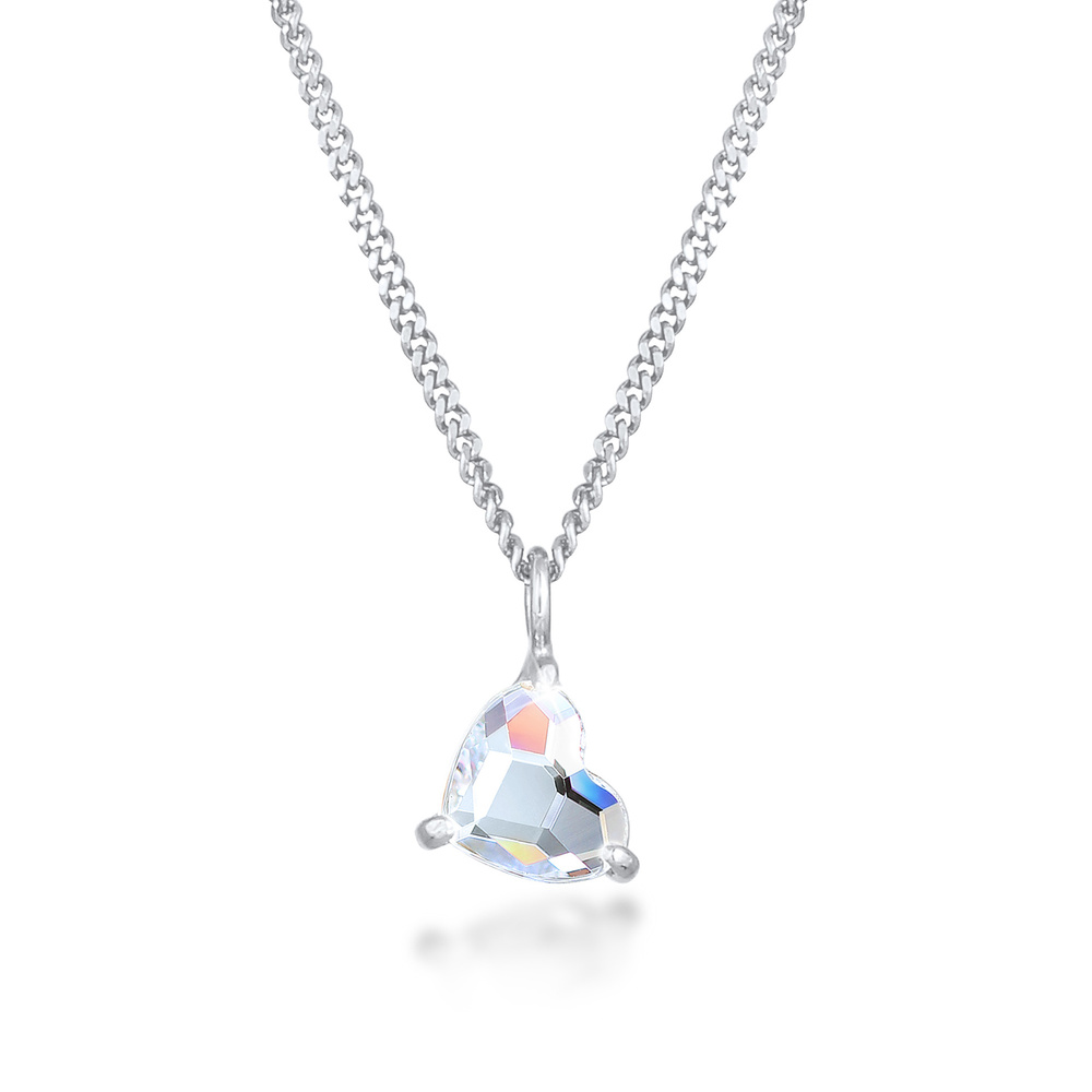 Elli Elli Collier Pendentif Coeur pour dame Love Romantic avec cristaux en 925/1000 ar collier