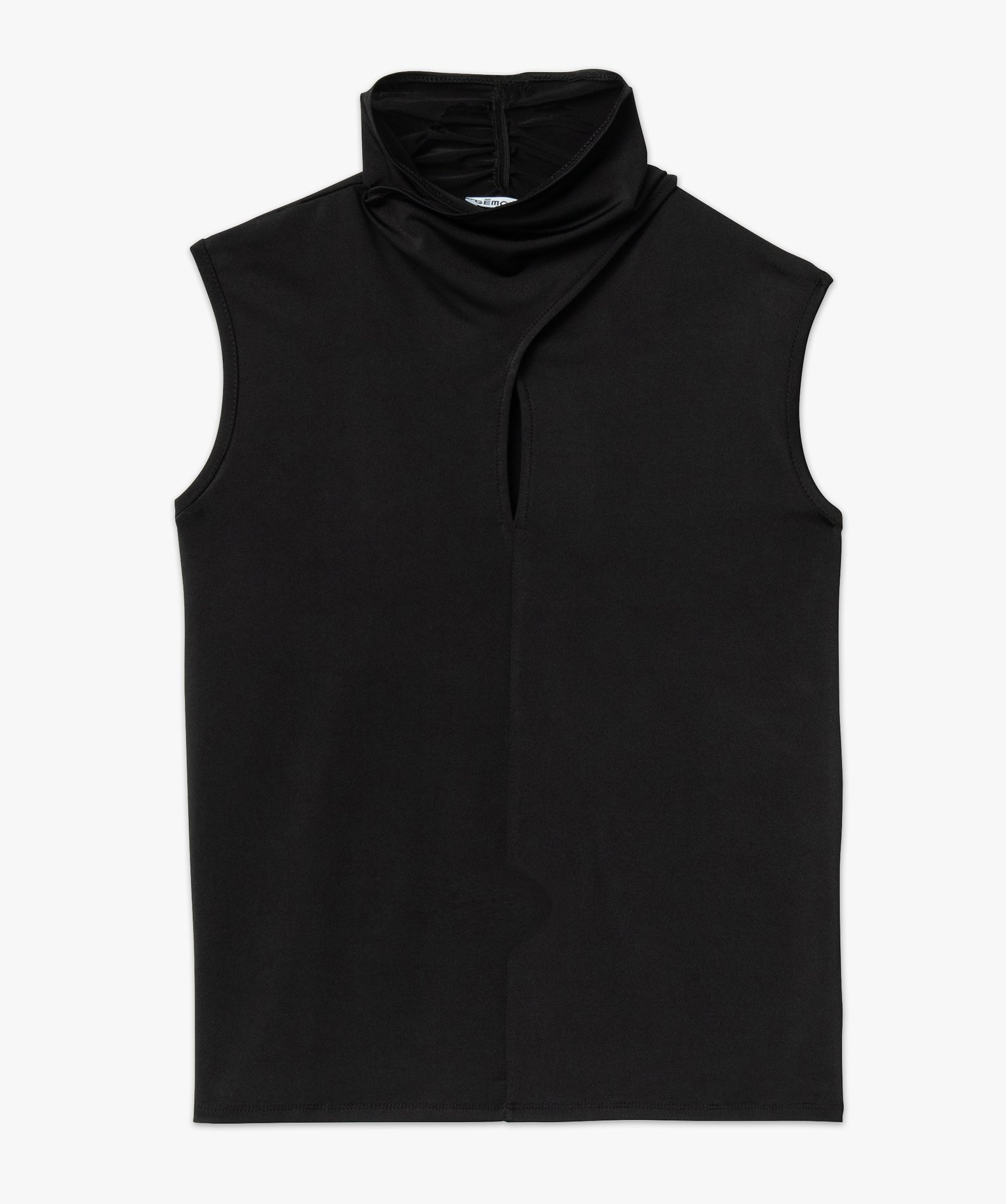 Débardeur décolleté fantaisie en matière extensible sati... noir | GEMO