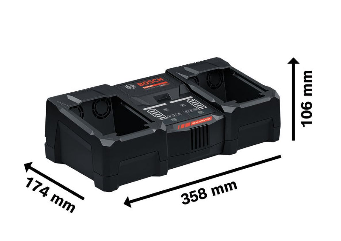 Bosch Blue Accessories 1600A02YG5 akkumulátortöltő EXAL18V2-320 akkumulátorok és töltő nélkül L-Boxx-ban