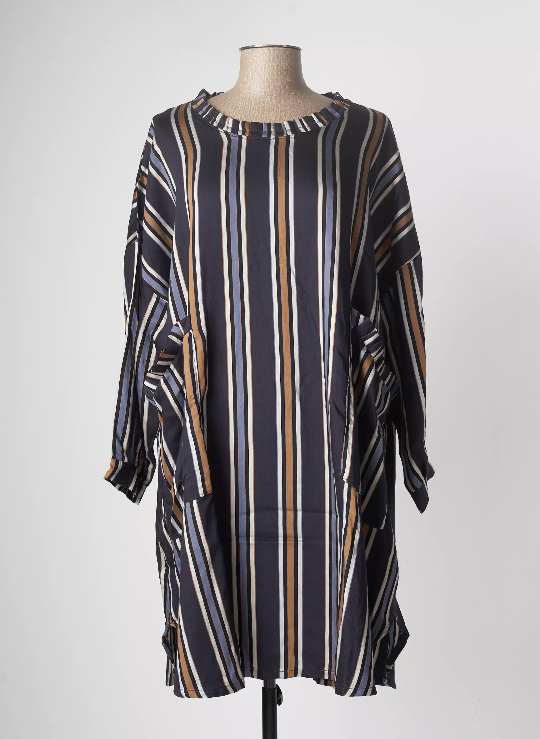 Tendance Unique Robes Mi Longues Femme couleur bleu