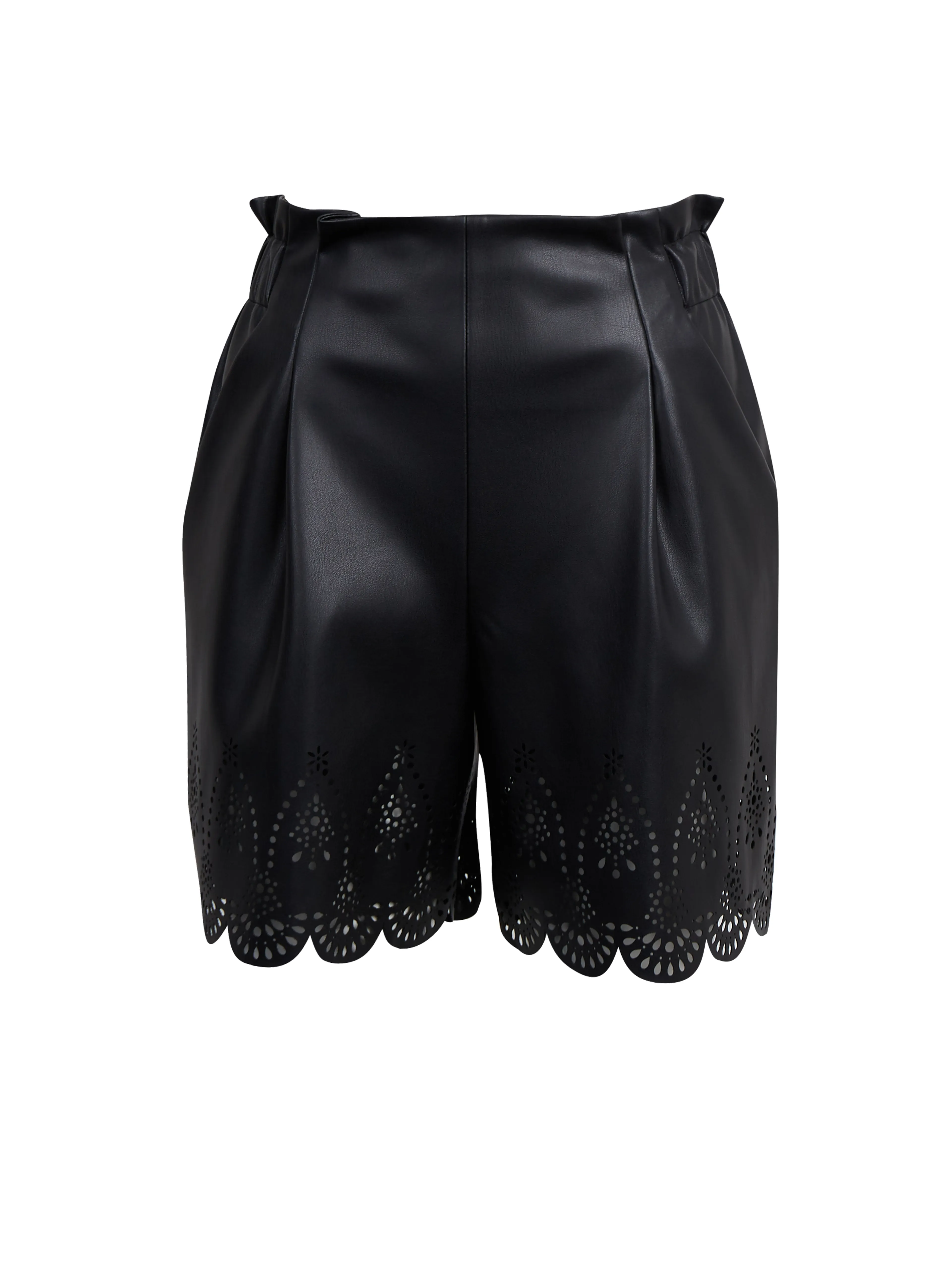 Schwarze Damen-Kunstleder-Shorts ORSAY