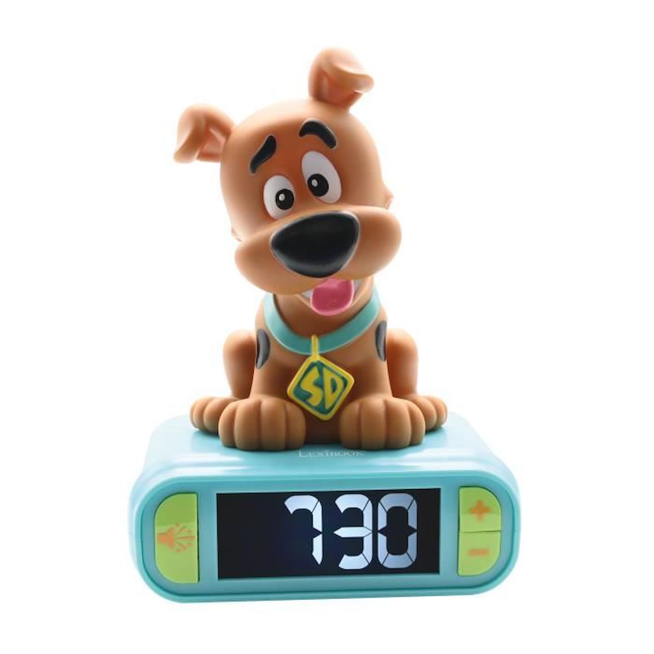 Réveil digital avec veilleuse lumineuse Scooby Doo en 3D et effets sonores marron