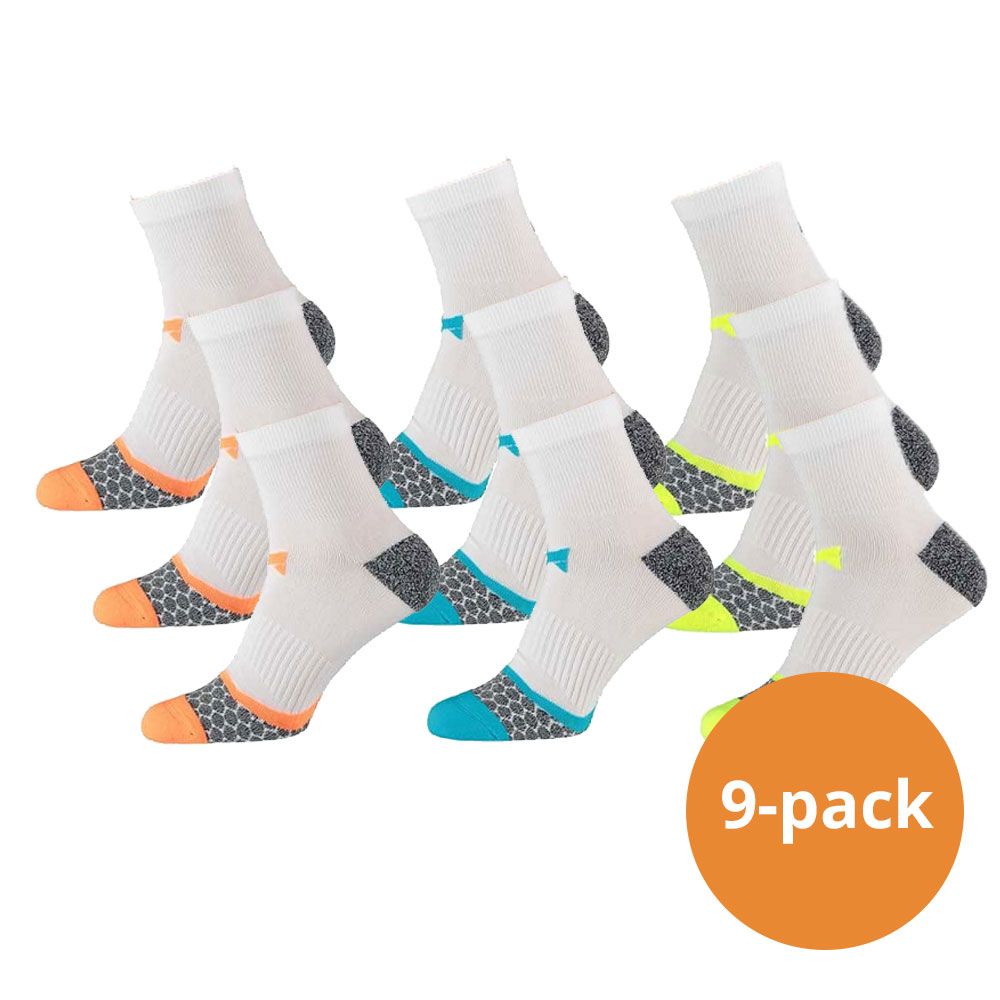 Xtreme 9 Paar Multi White Laufsocken