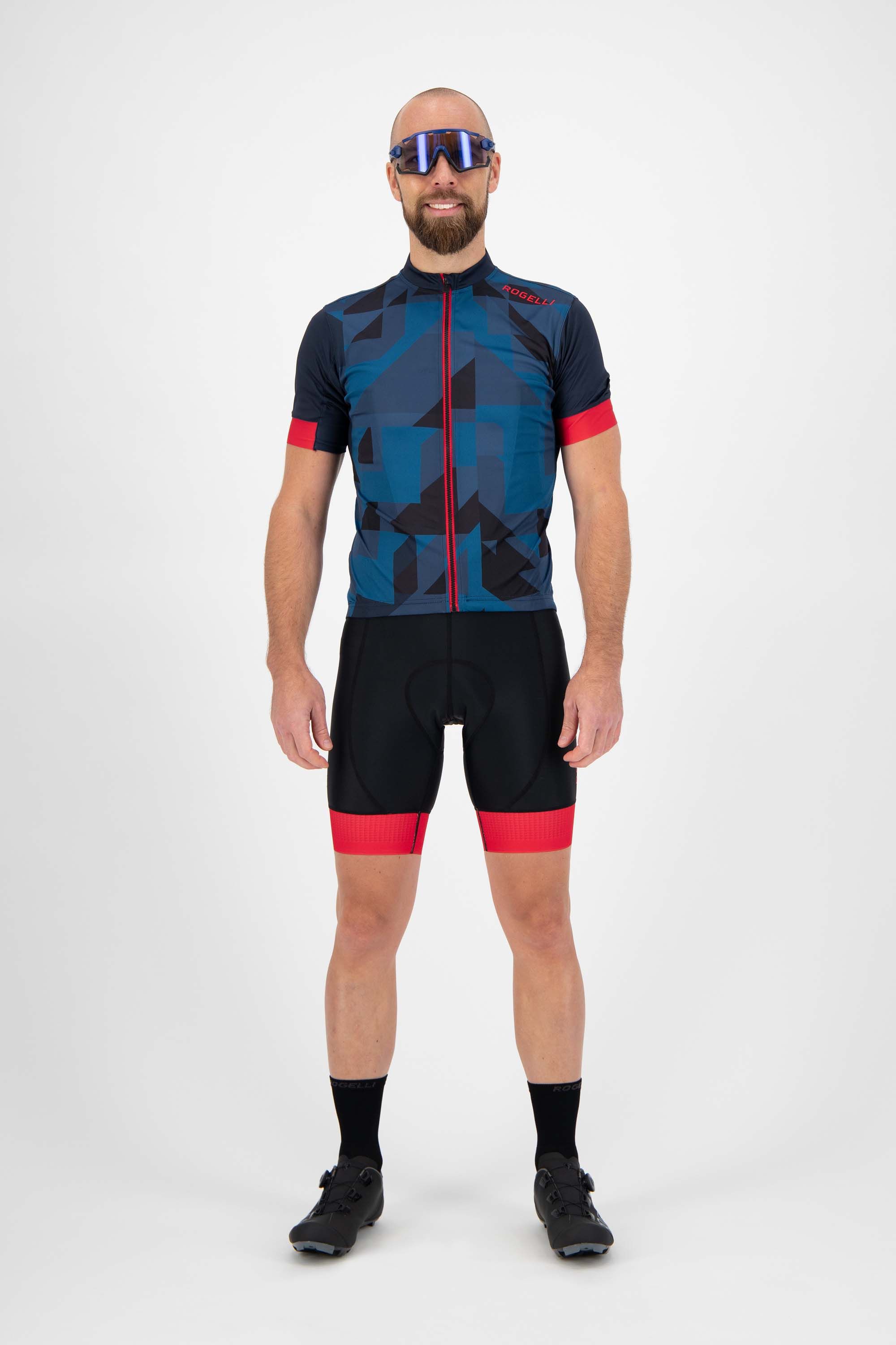Rogelli Flex Schwarz/Rot Herren Radhose Kurz Mit Träger