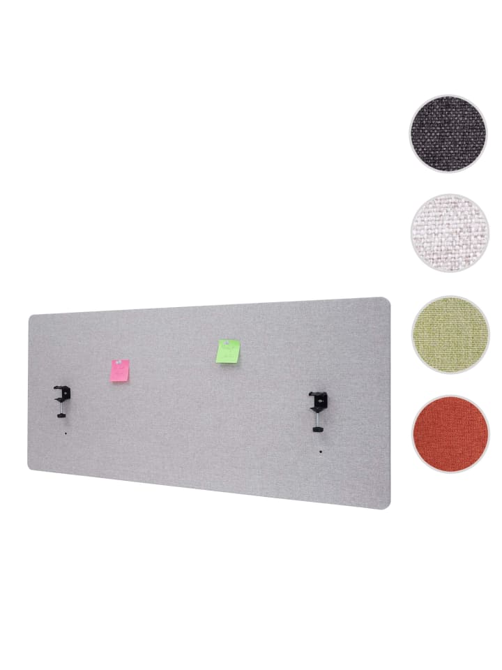 MCW Akustik-Tischtrennwand G75, 60x140cm grau günstig kaufen onesize