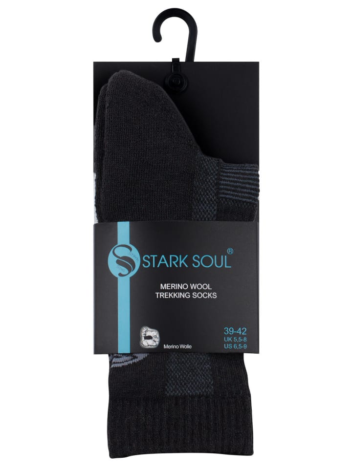 Stark Soul® Merino Outdoor Trekking Socken in schwarz günstig kaufen