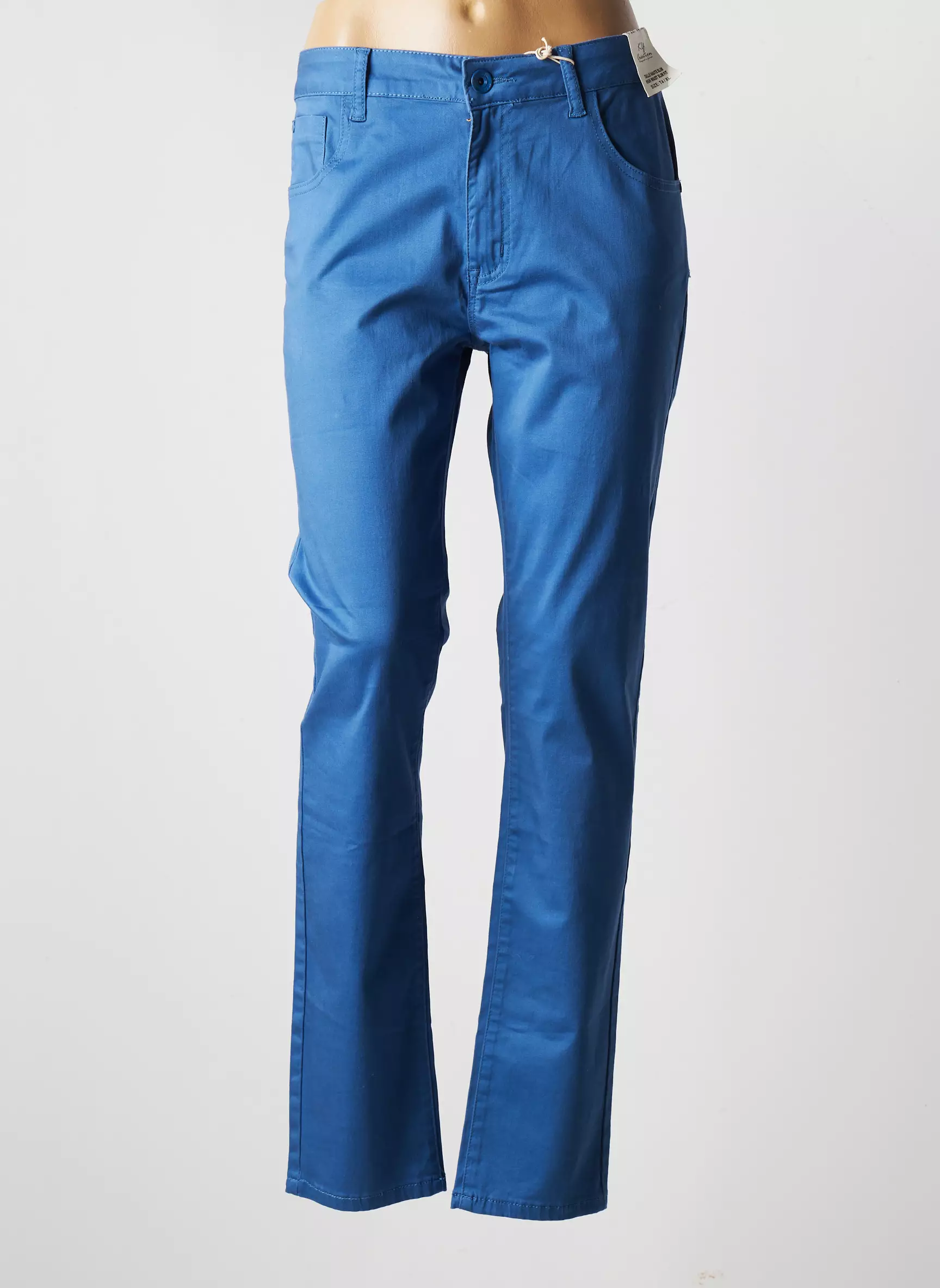 Ky Creation Pantalons Slim Femme couleur bleu
