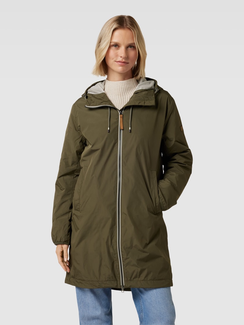 Oversized Parka mit seitlichen Eingrifftaschen in olivgrün