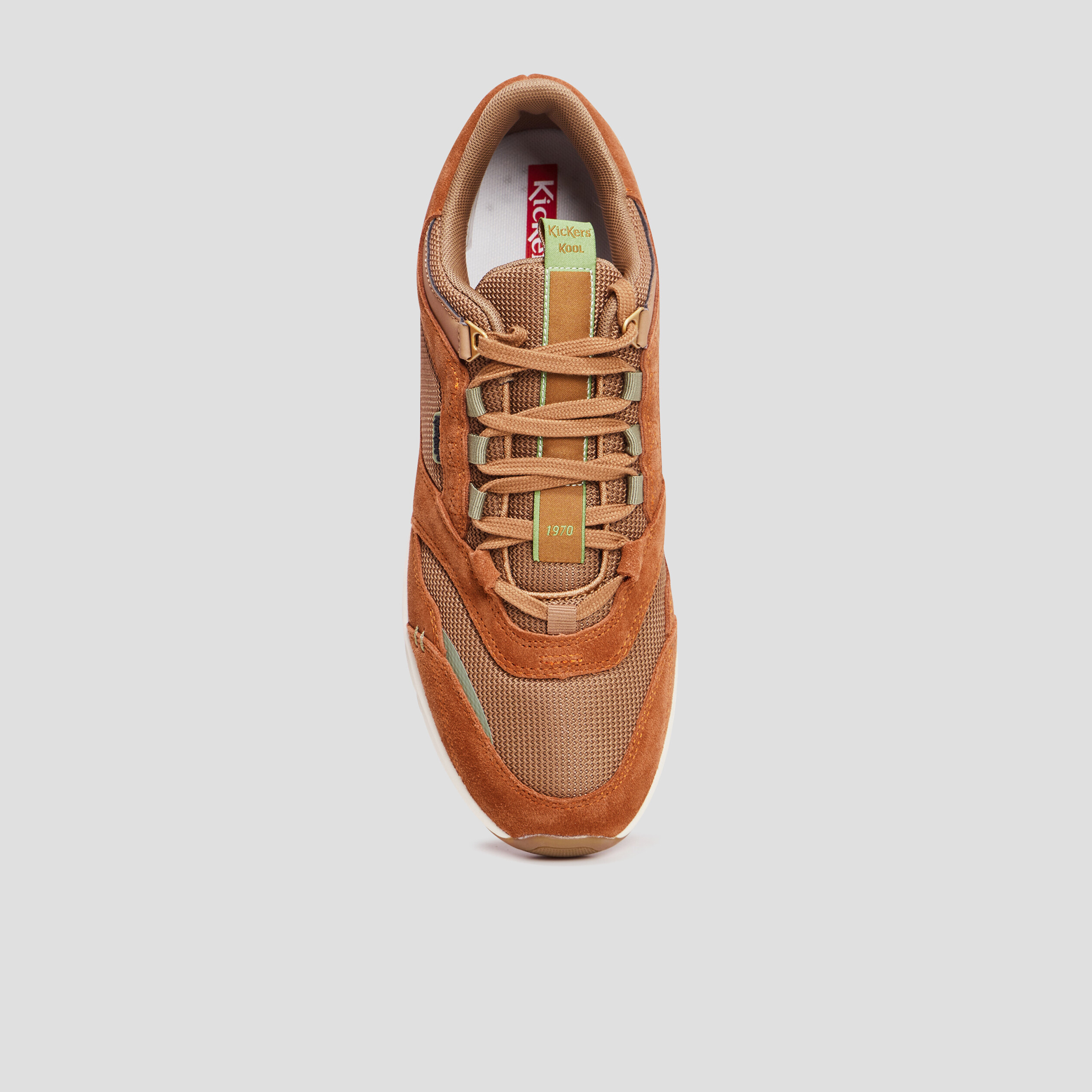 Baskets running en cuir Kickers Koolflex marron homme | La Halle