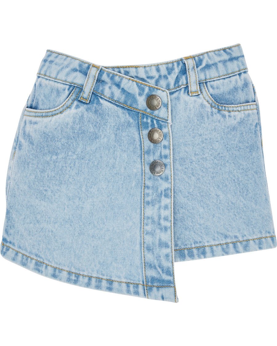 Jeans-Shorts mit Rockansatz