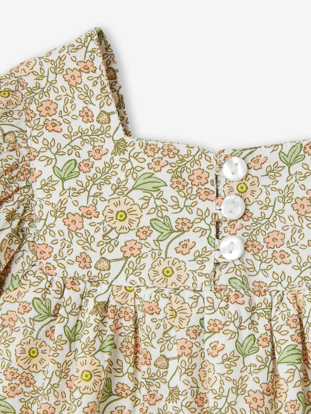 Vertbaudet Mädchen Baby Kleid mit Spitze - vanille
