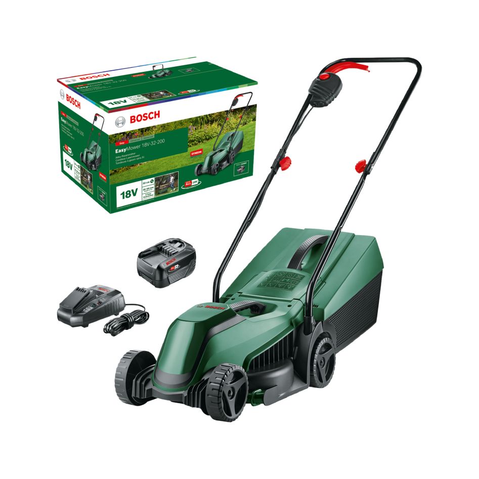 Bosch Green 06008B9D00 EasyMower 18V-32-200 Baterie 1 x 4,0 Ah a nabíječka AL1830