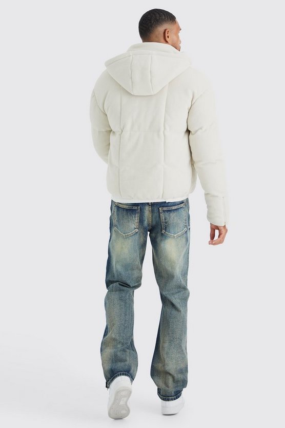 Tall Fleece-Steppjacke mit Kapuze