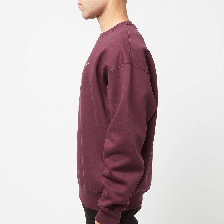 NIKE Solo Swoosh Fleece Crew Neck Shirt night maroon/white