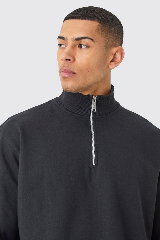 Oversize Sweatshirt mit 1/4 Reißverschluss