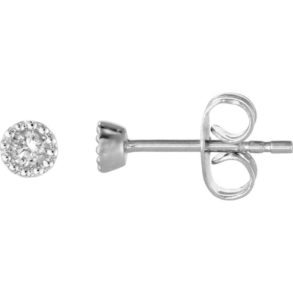 Valeria Boucles d'oreilles à fermoir à poussette 375 Or blanc Boucles d'oreilles