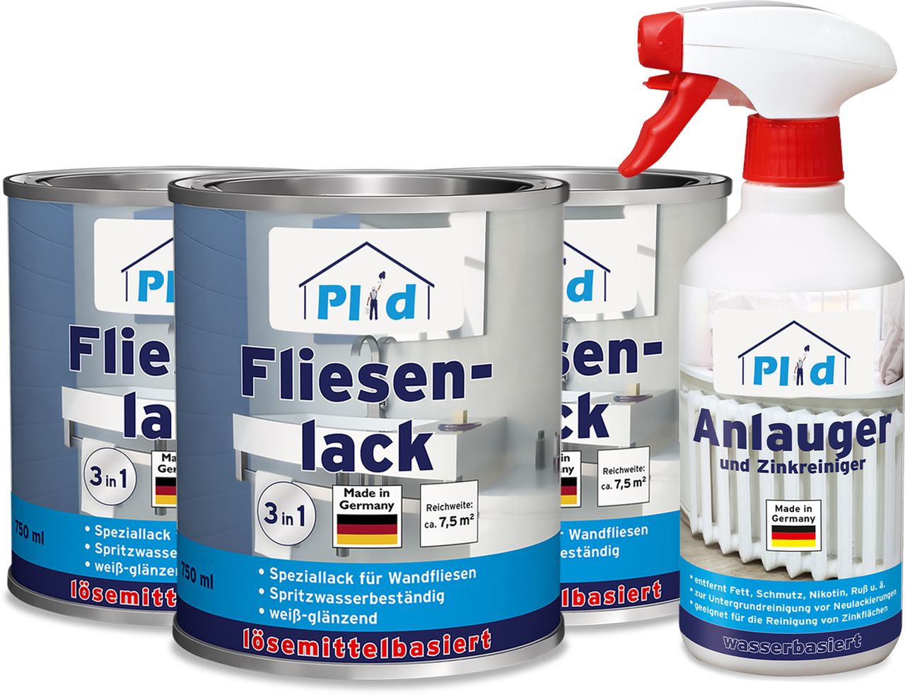 Plid Premium Fliesenlack Fliesen Lack  Fliesenfarbe & 0,5l Anlauger Anthrazitgrau - Glänzend