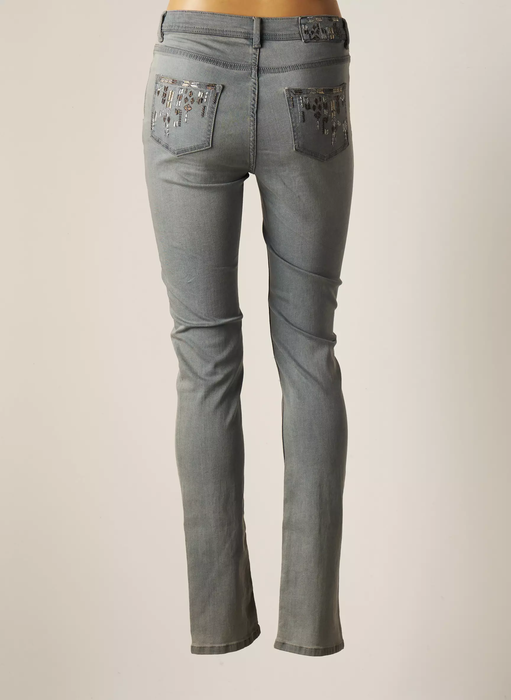 Julie Guerlande Jeans Coupe Slim Femme couleur bleu