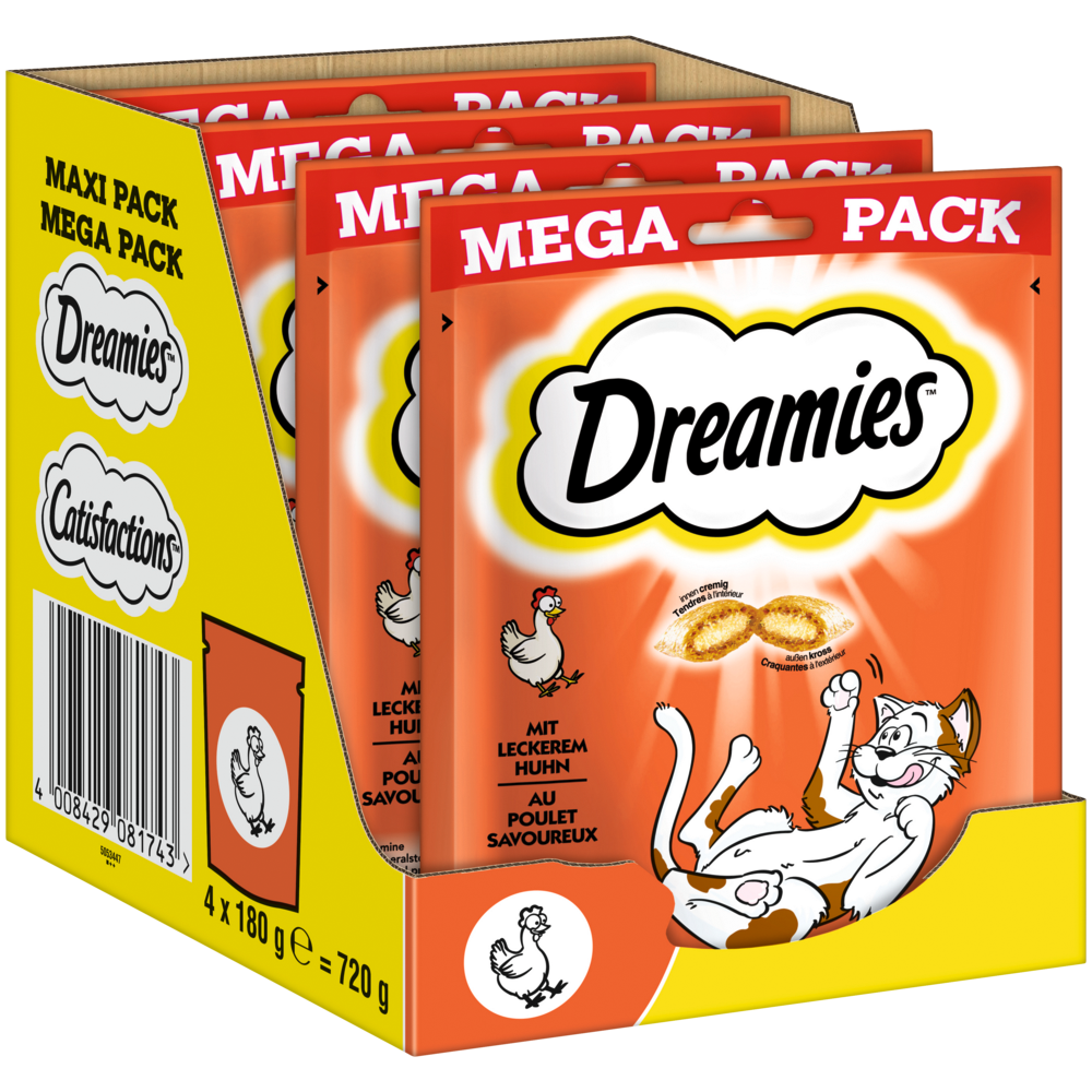 DREAMIES Portionsbeutel Mega Pack mit Huhn 180g