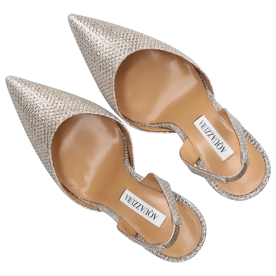 Aquazzura - Slingpumps SO NUDE 105 Textil Lamè - gold
