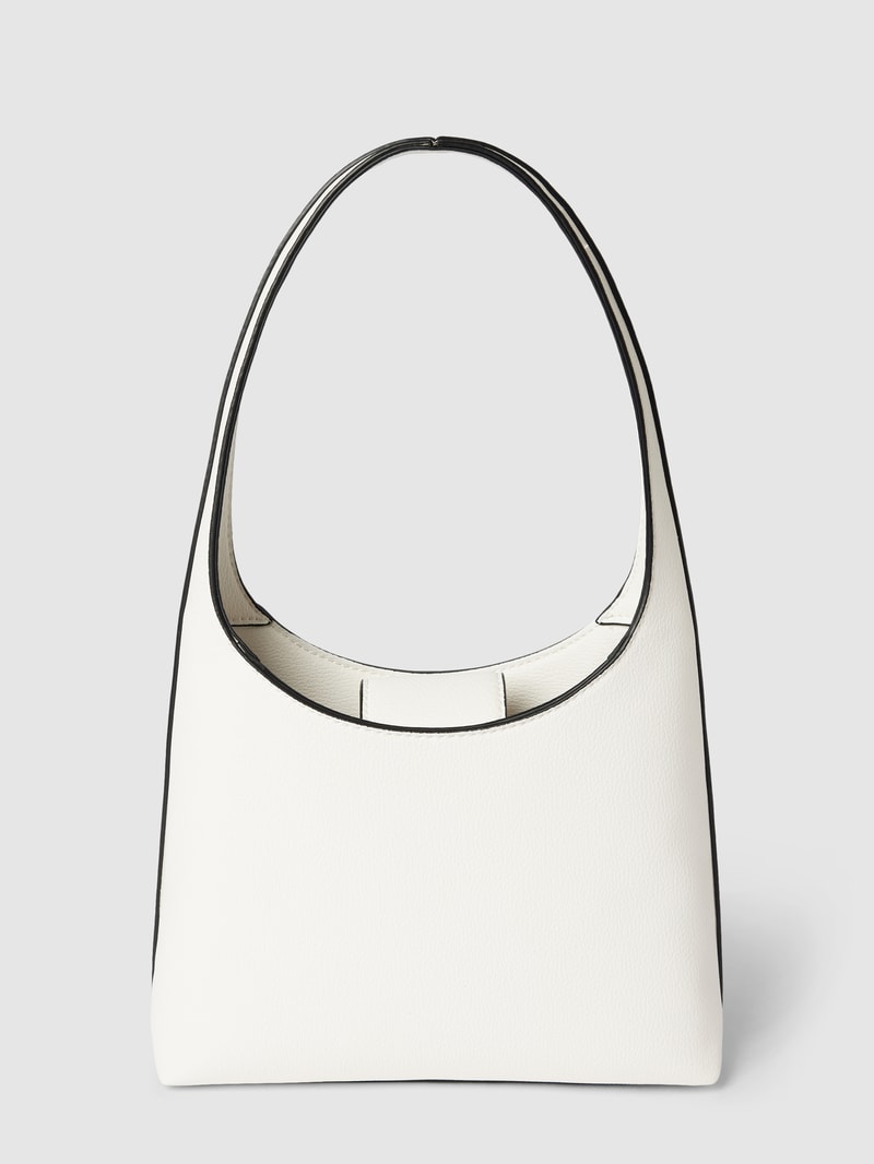 Schultertasche mit Label-Applikation Modell 'MINIMAL MONOGRAM' in weiss