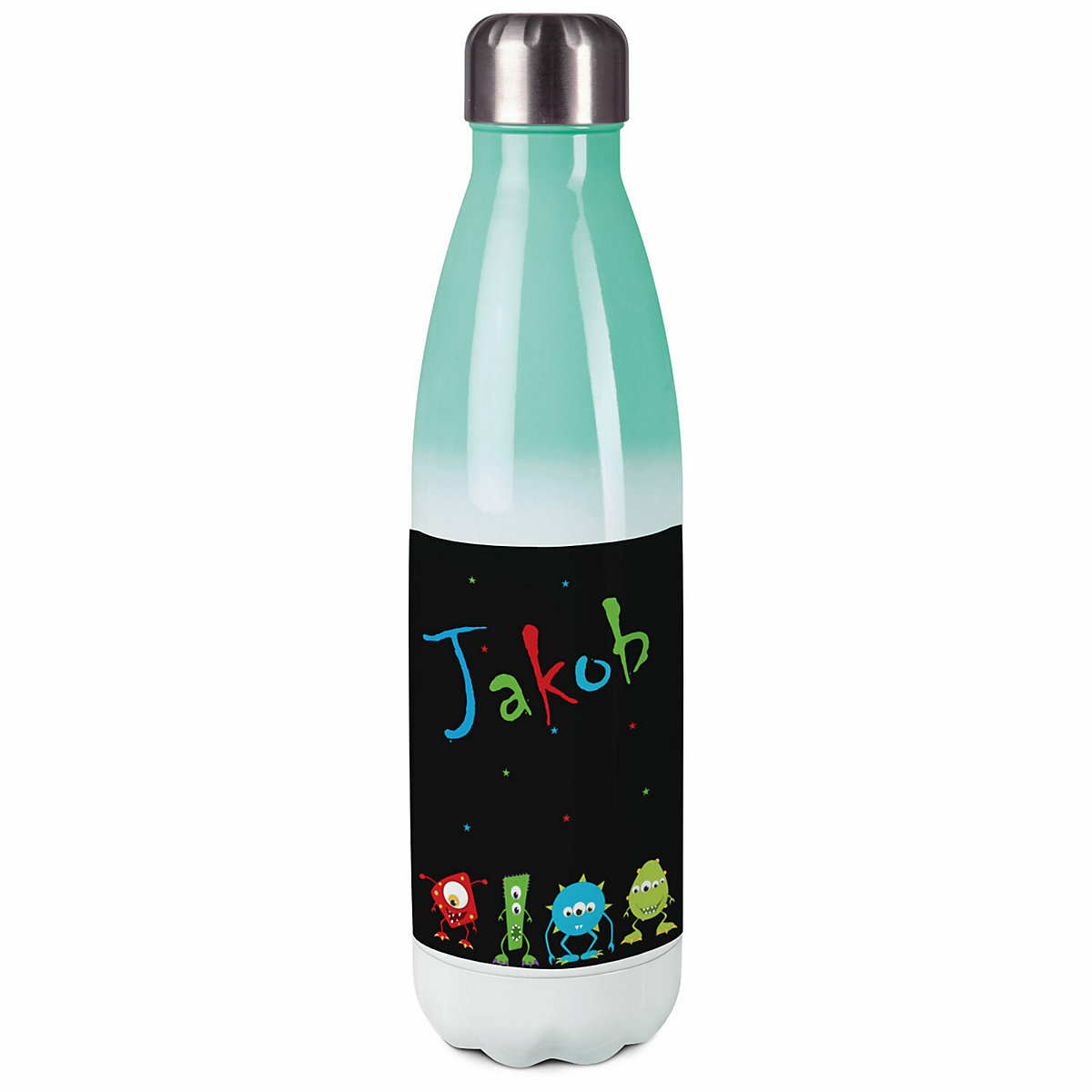 Edelstahl Kinder Thermoflasche / Trinkflasche bunt Monsterparade Spülmaschinenfest, Auslaufsicher, Bruchfest, Doppelwandig, Für Heißgetränke geeignet, Mit Deckel, Isoliert