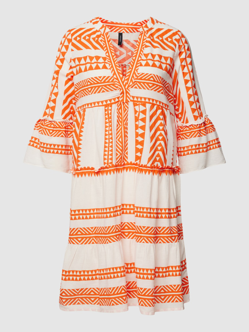 Minikleid mit Allover-Print Modell 'DICTHE' in orange