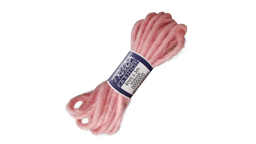 TRUBA Wollkordel 100%-Natur rosa 3 m rosa